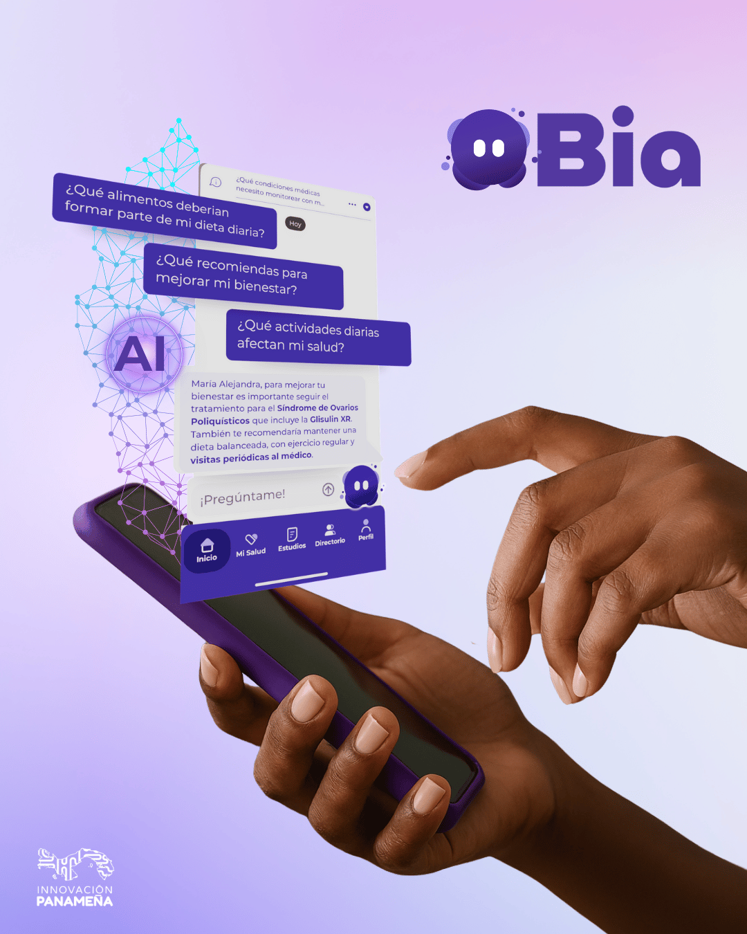 Bia, asistente virtual de salud desarrollada con inteligencia artificial en Panamá por Bieni